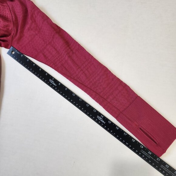 Lululemon Rest Less Hoodie Violet Red 8 Long Sleeve Textured Athletic W3BKFS - Picture 7 of 8